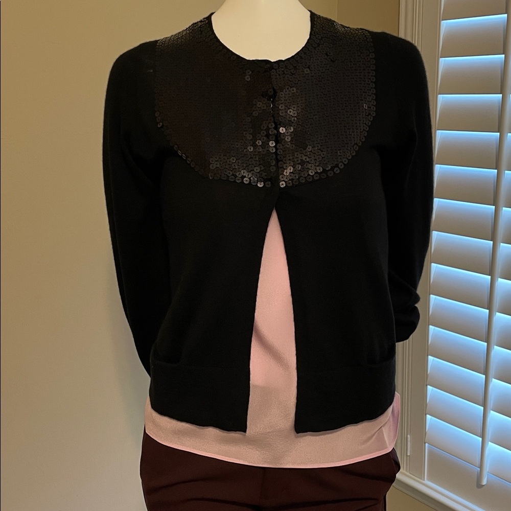 Dorothee Schumacher Black Sequin Embellished Cashmere Sweater Small